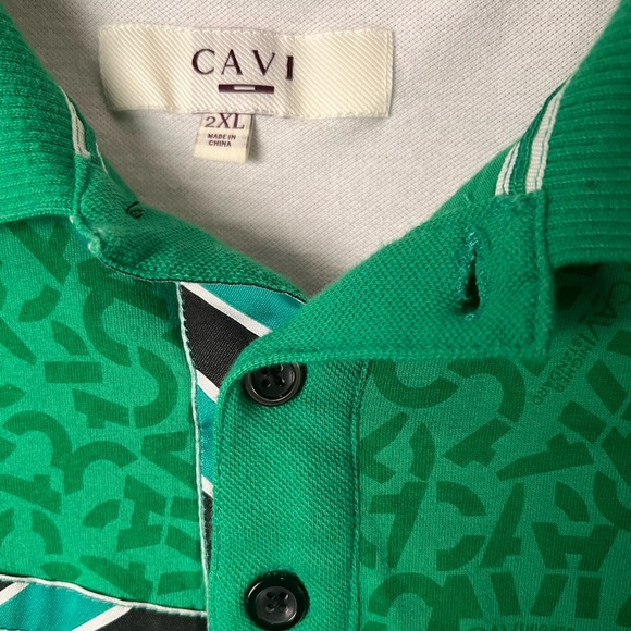 CAVI MEN’S GREEN, WHITE, & BLACK SS POLO. GOOD CONDITION. SIZE XL - Picture 4 of 6